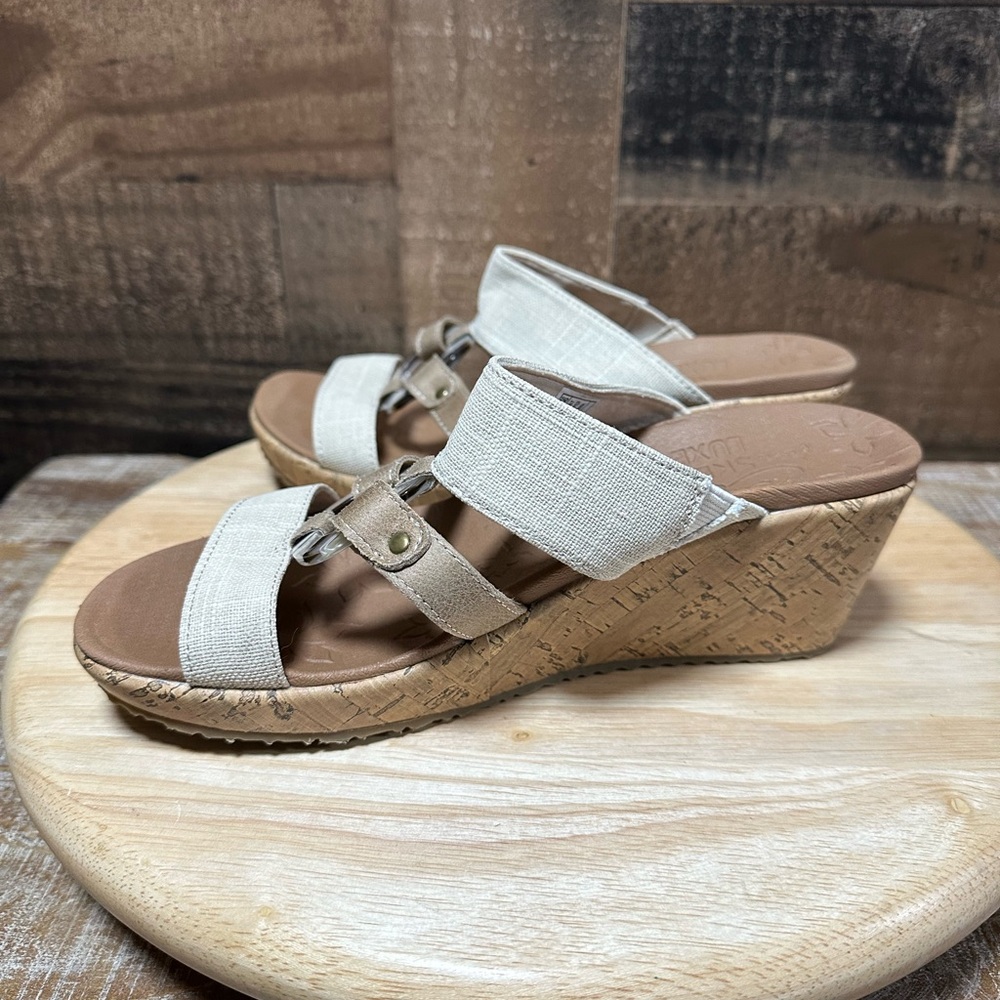 Skechers Women’s Natural Cali Beverlee Sail Away 2.5” Wedge Sandal 32953 Size 7 - Picture 6 of 8